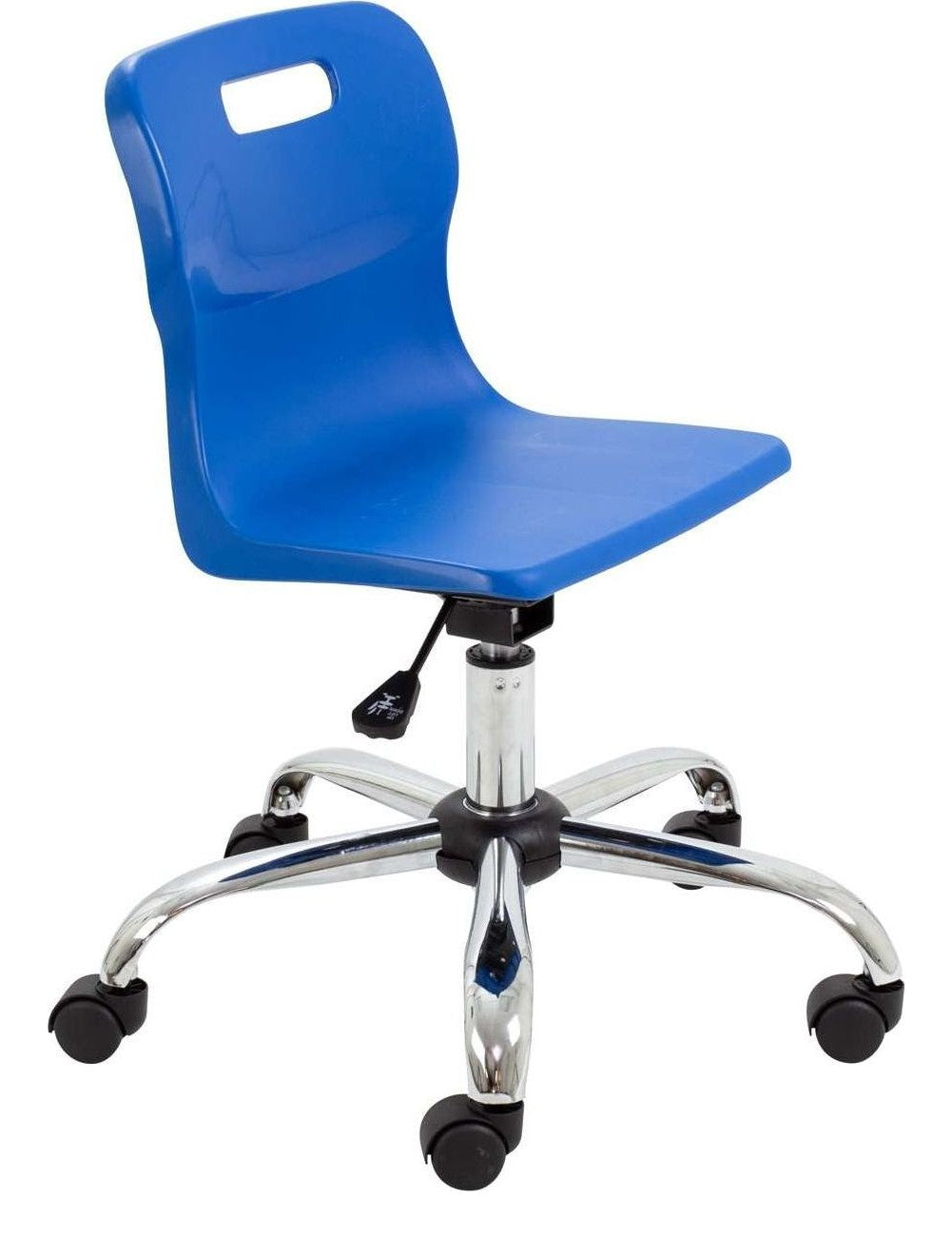 Titan Swivel Junior Chair with Chrome Base and Castors in Blue