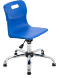 Titan Swivel Junior Chair with Chrome Base and Glides in Blue