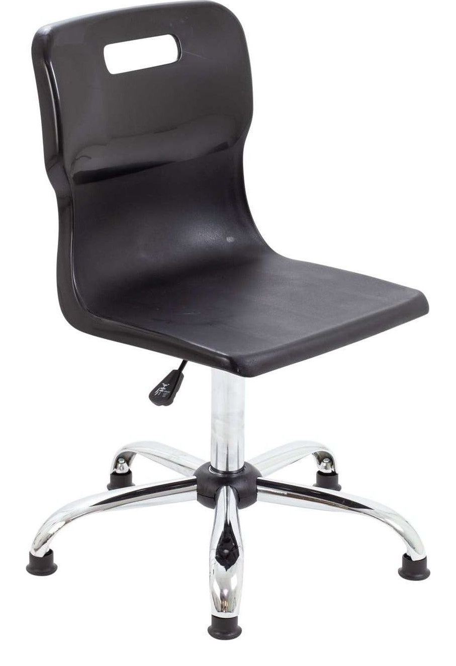 Titan Swivel Senior Chair with Chrome Base and Glides in Black