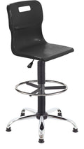 Titan Swivel Senior Chair with Chrome Base, Castors and D-Kit in Black/Chrome