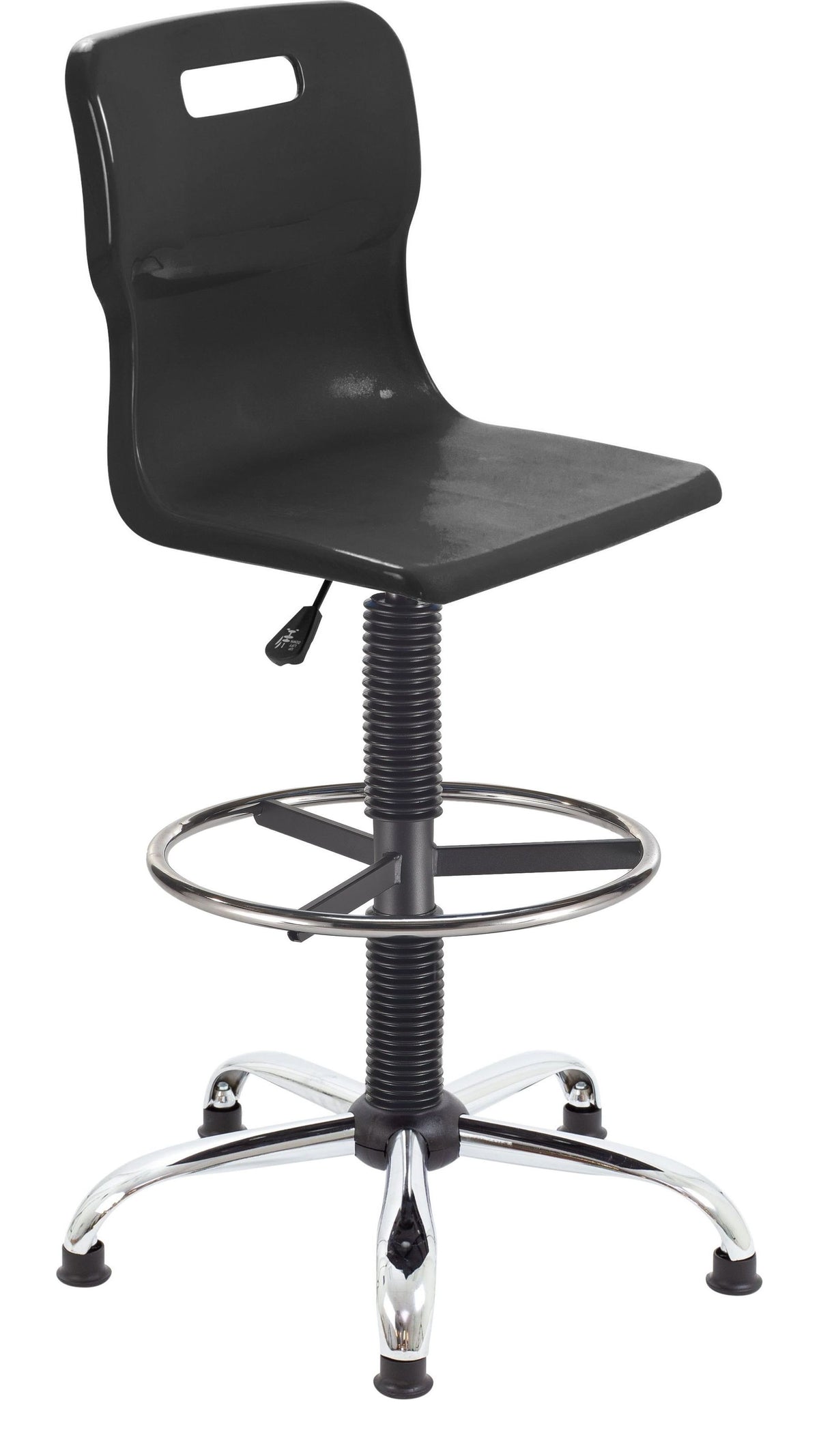 Titan Swivel Senior Chair with Chrome Base, Castors and D-Kit in Black/Chrome