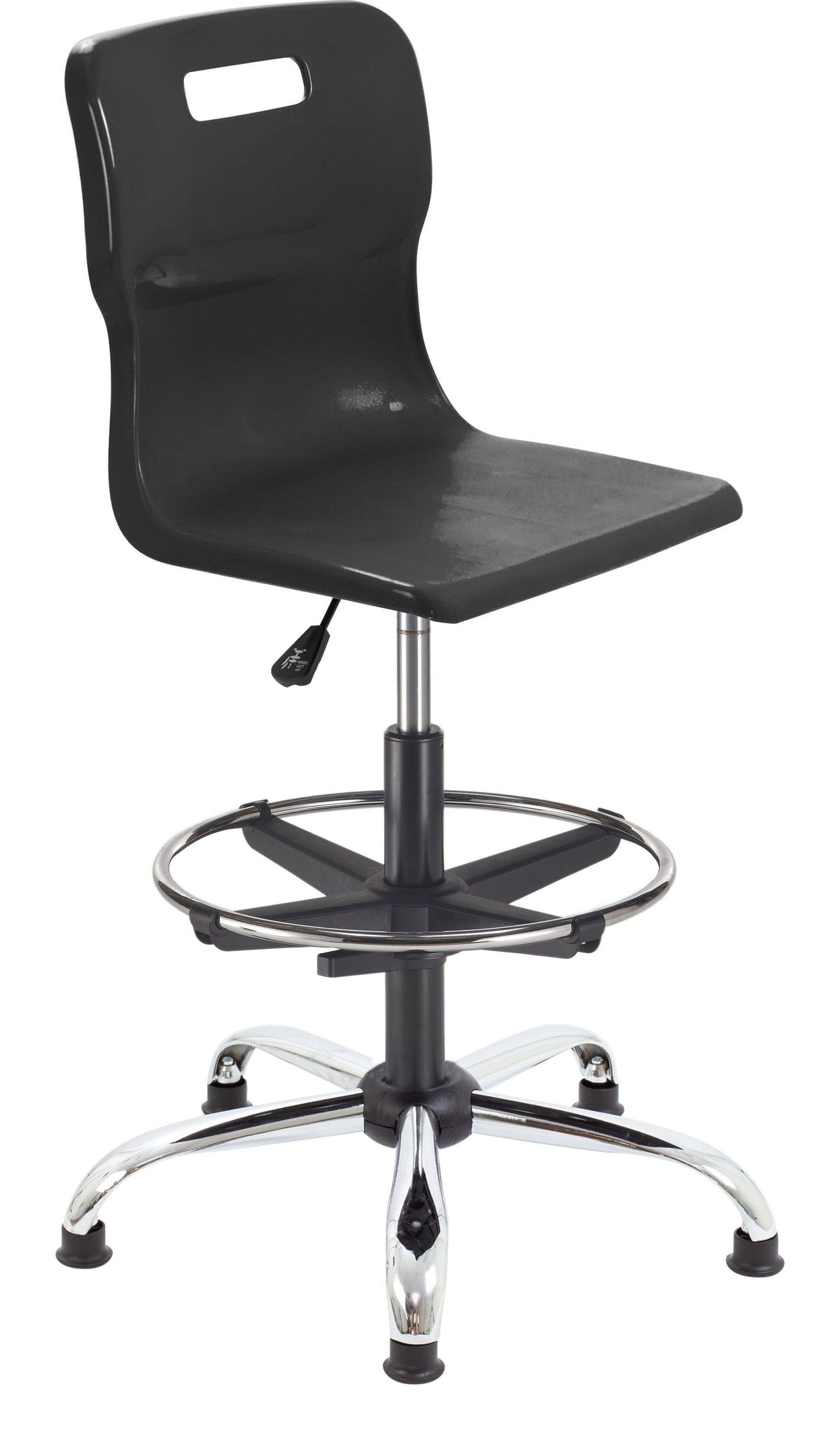 Titan Swivel Senior Chair with Chrome Base, Castors and D-Kit in Black/Chrome
