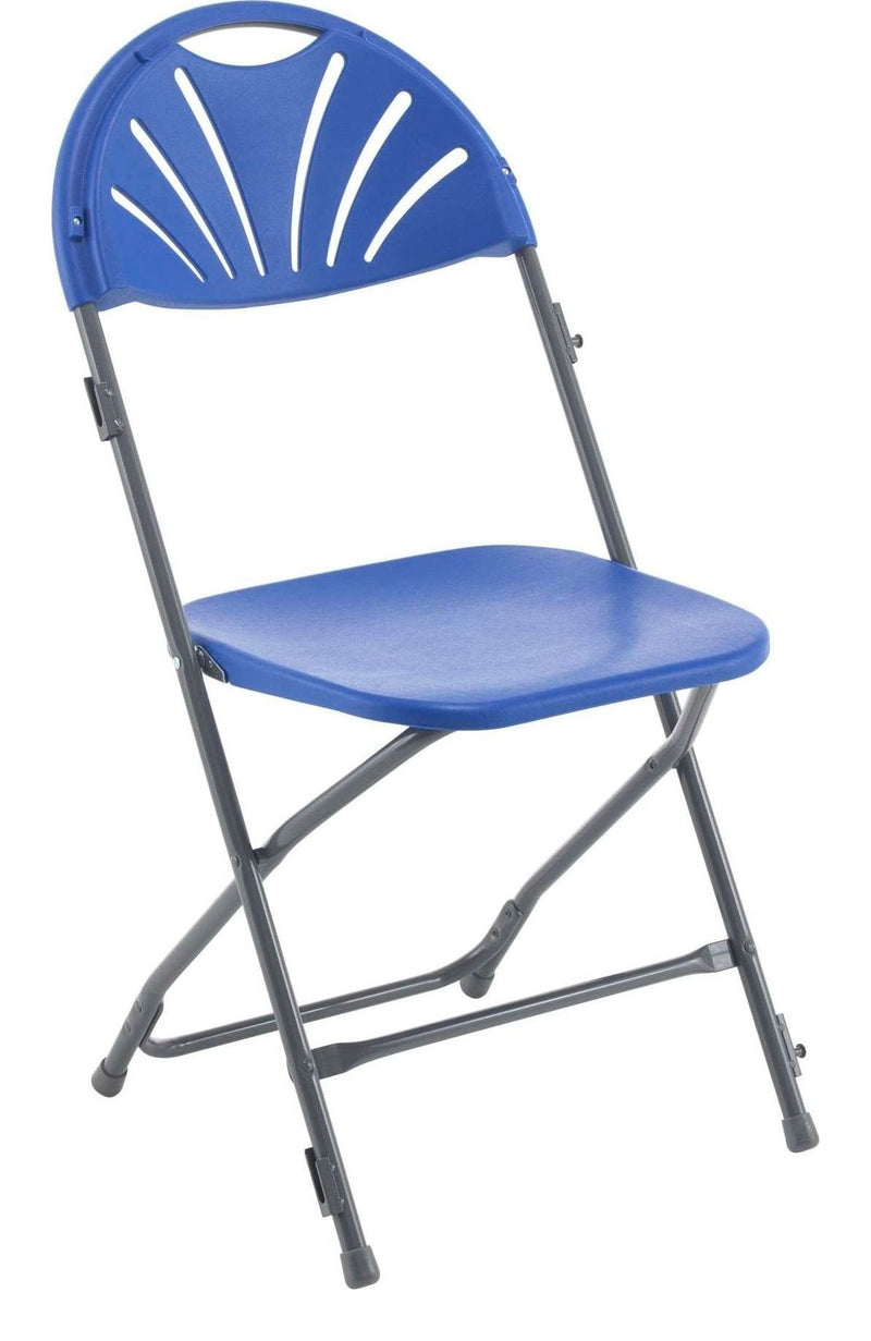 Titan Linking Fan Back Folding Chair in Blue