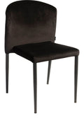 Veneto Set, 12x Black Velvet Stacking Side Chairs & Storage Trolley
