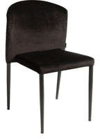 Veneto Set, 12x Black Velvet Stacking Side Chairs & Storage Trolley