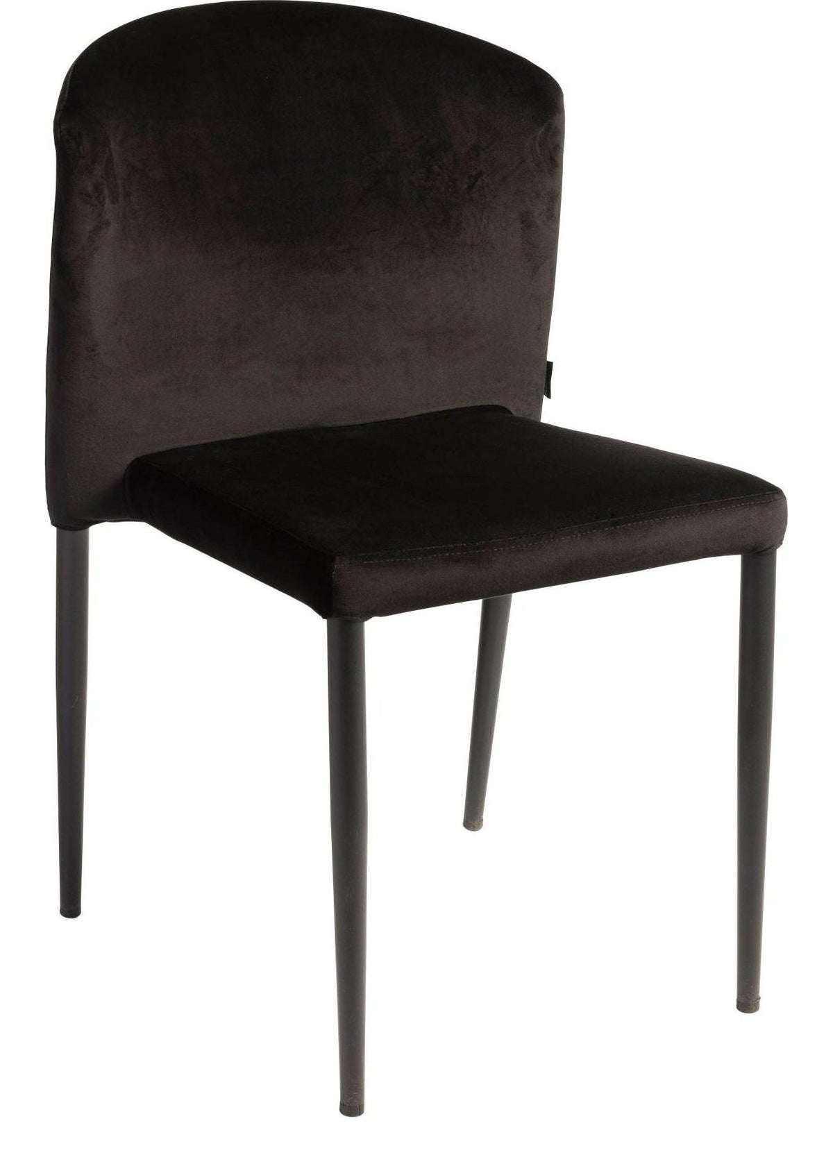 Veneto Set, 12x Black Velvet Stacking Side Chairs & Storage Trolley