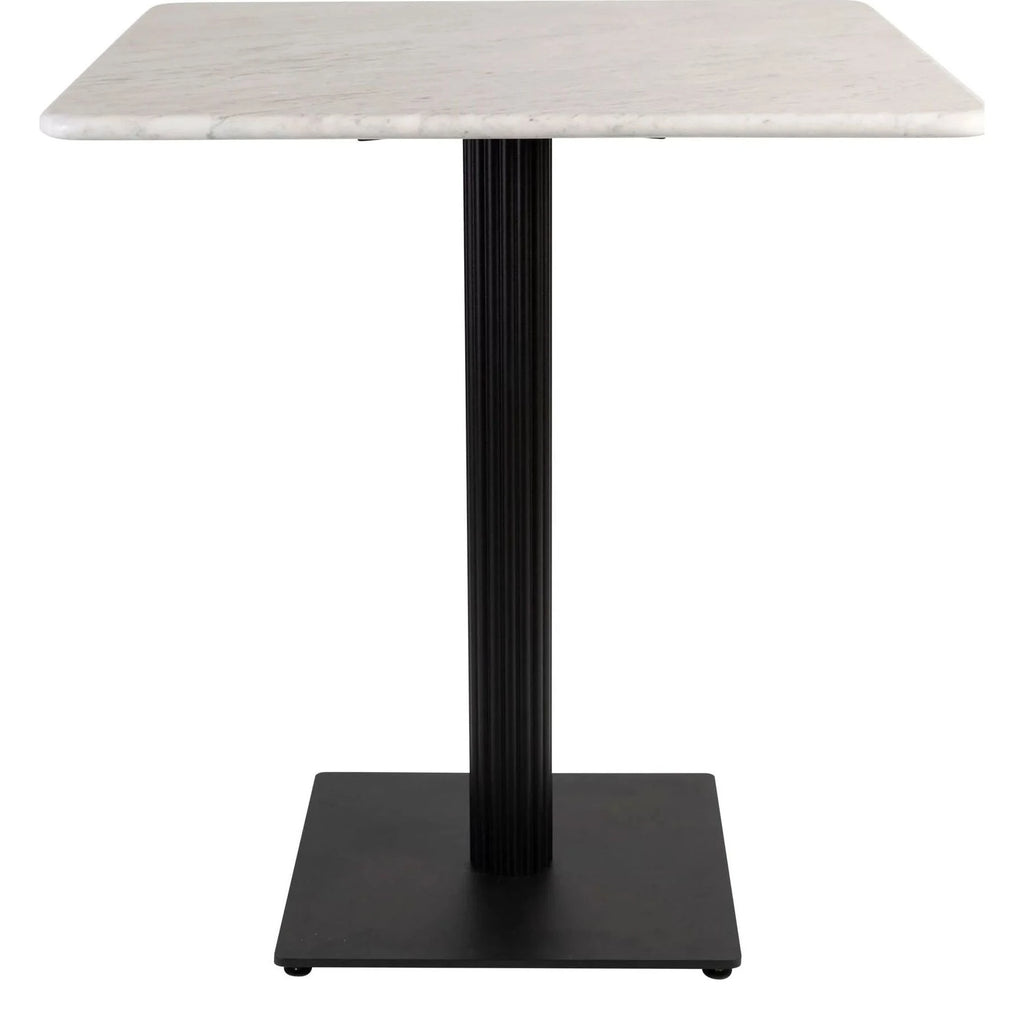 White Carrara Marble Complete Dining Table, 60cm Diameter