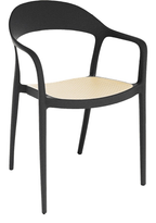 Wave Stacking Arm Chair, Black