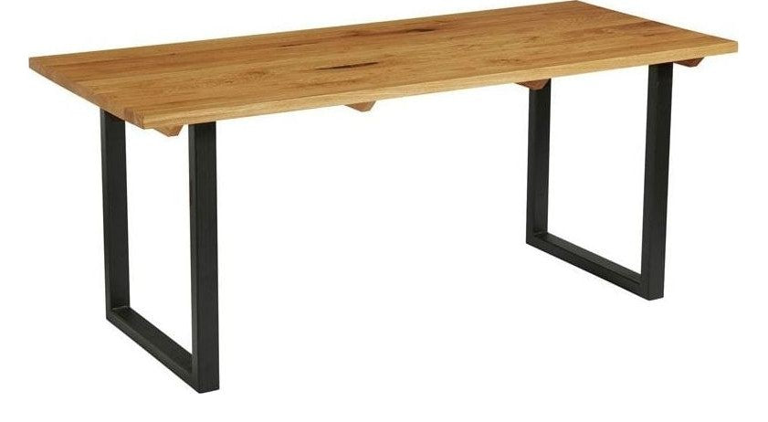 Wentworth 'Loop' Dining Table-Black-Character Oak-180cmx75cm