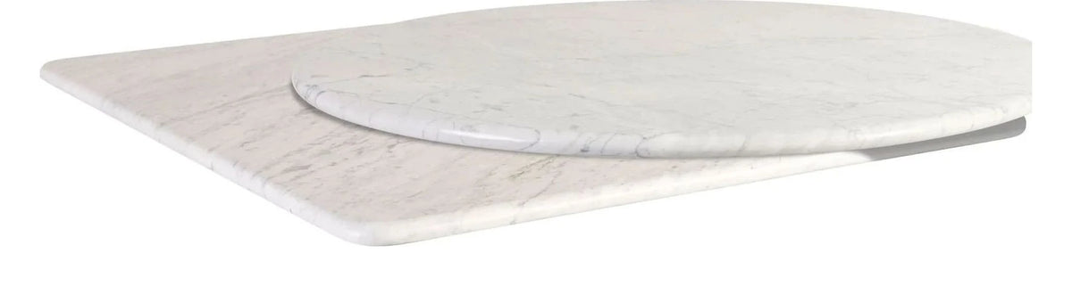 White Carrara Marble Table Top, 60cm Dia x20mm