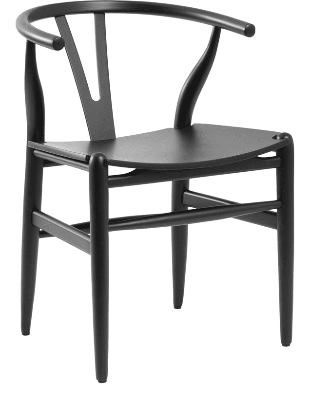 Wishbone Style Armchair, Satin Black