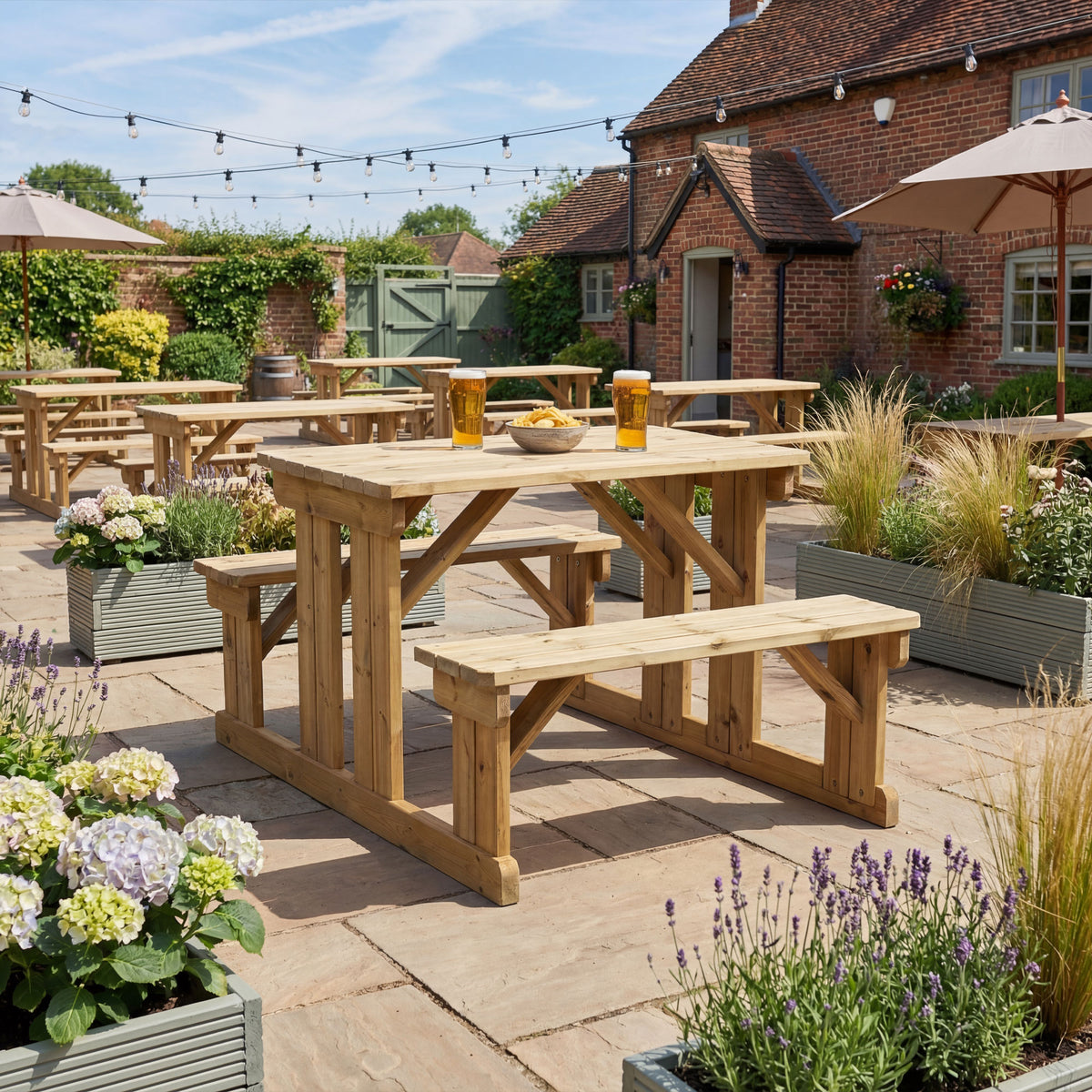 Newport Walk-In Picnic Bench, 6 Seater