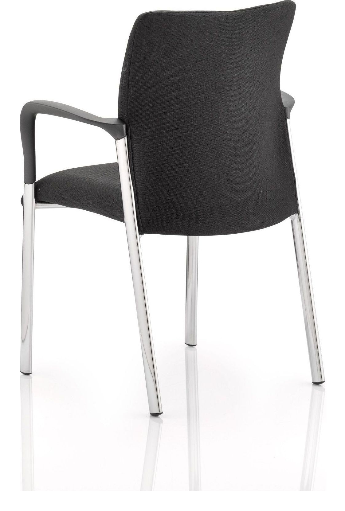 Academy Stacking Medium Back Visitor Chair, with arms, black fabric, another view 4