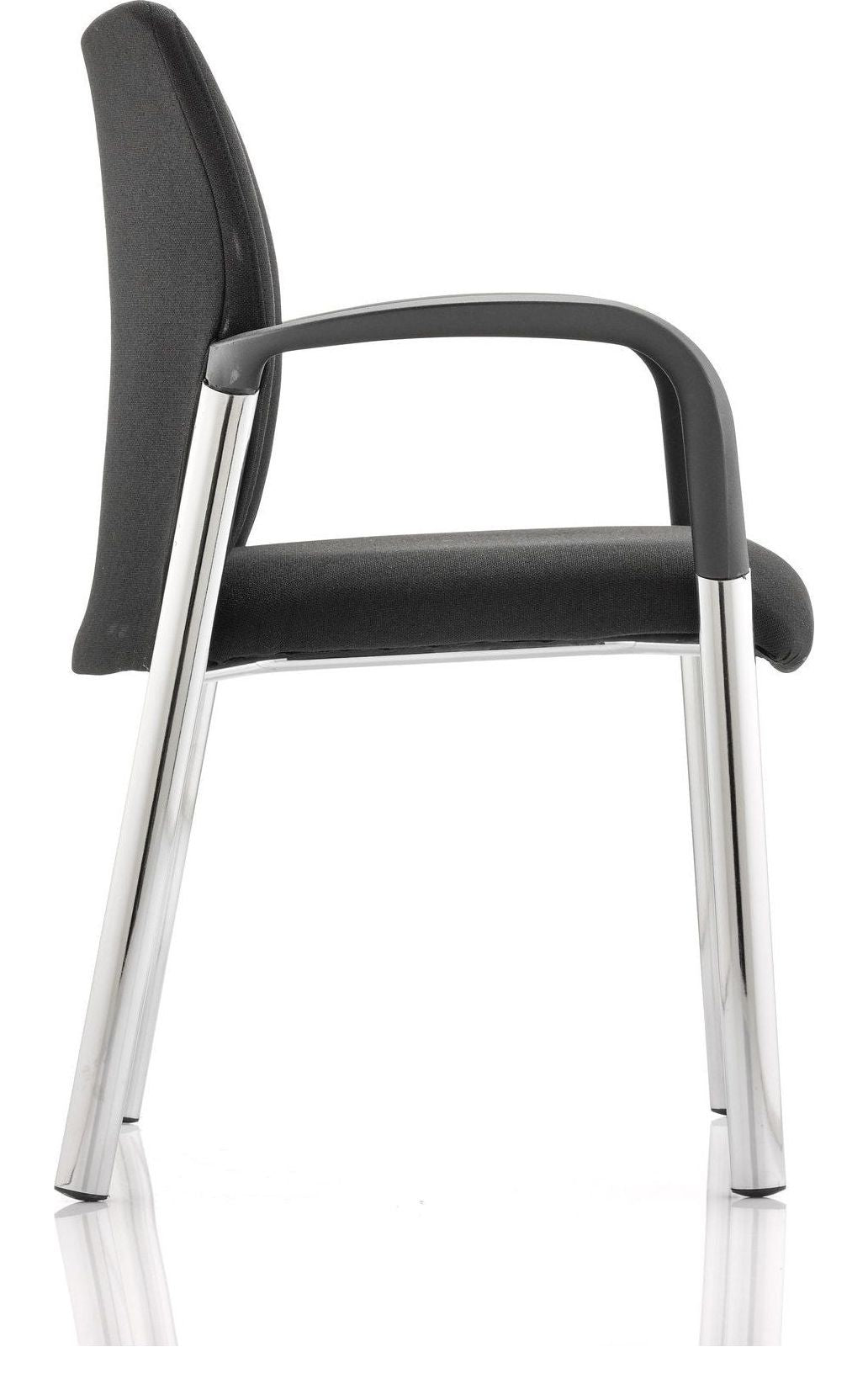Academy Stacking Medium Back Visitor Chair, with arms, black fabric, another view 7