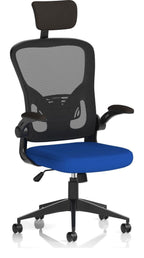 Ace Bespoke Executive Mesh Chair with Folding Arms, blue