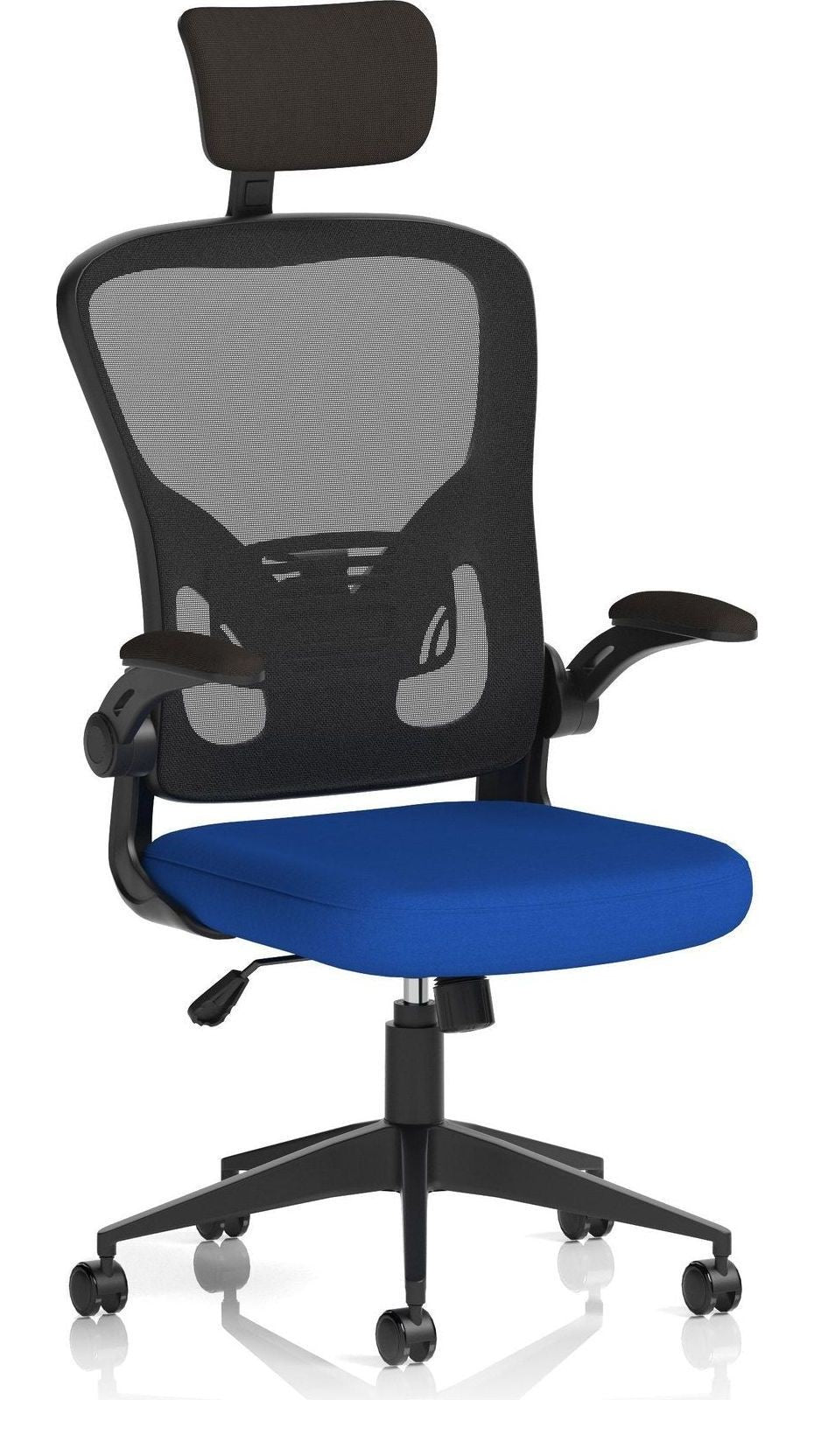 Ace Bespoke Executive Mesh Chair with Folding Arms, blue