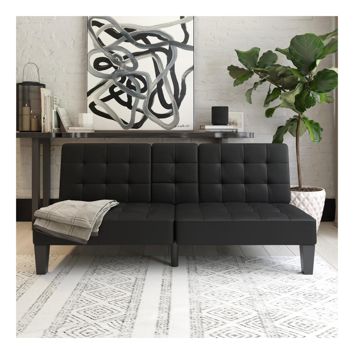 Adalynn Convertible Futon Faux Leather, view 2