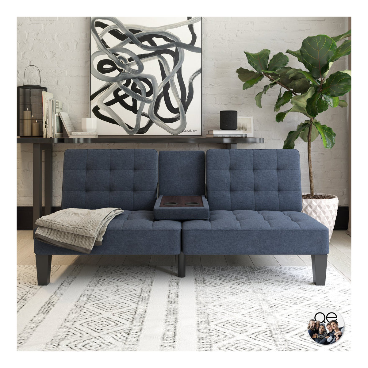 Adalynn Convertible Futon Linen, view 3