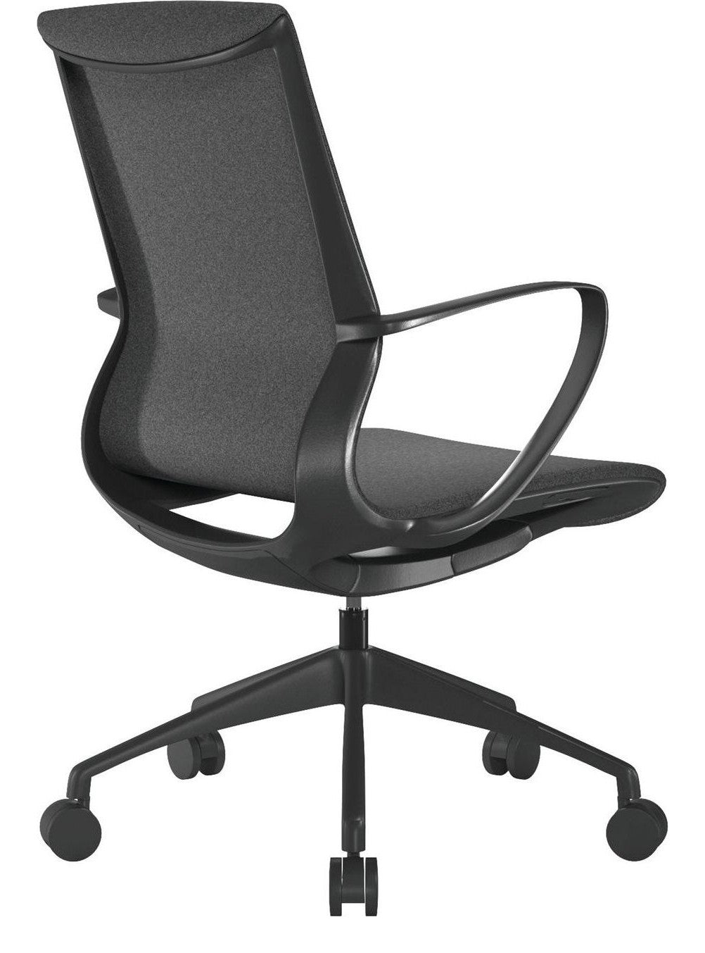 Aeros Medium Back Executive Chair in black, view 4
