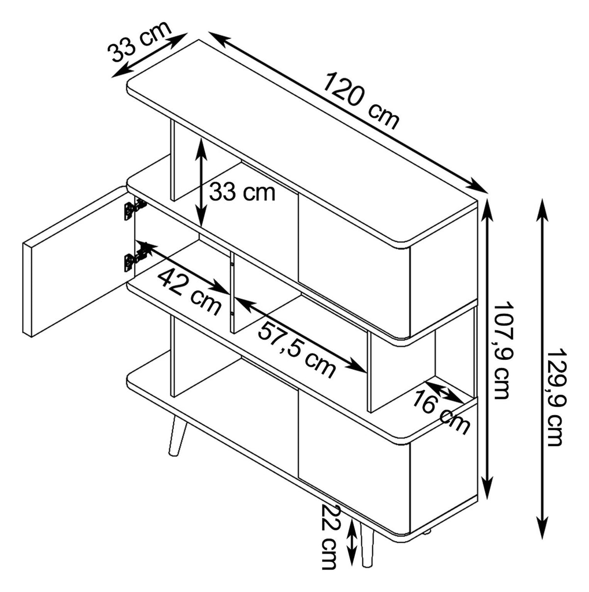 Alandra Bookcase, view 2
