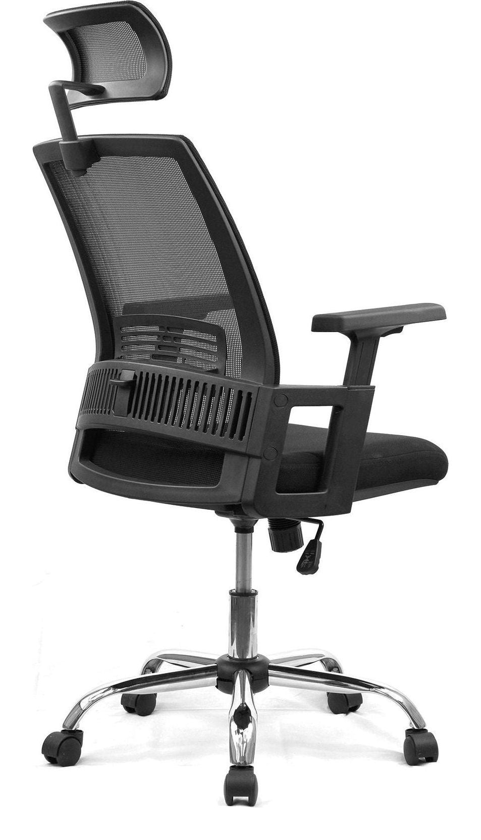 Alpha High Back Mesh Chair with Headrest in black, view 3