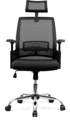 Alpha High Back Mesh Chair with Headrest in black, view 5