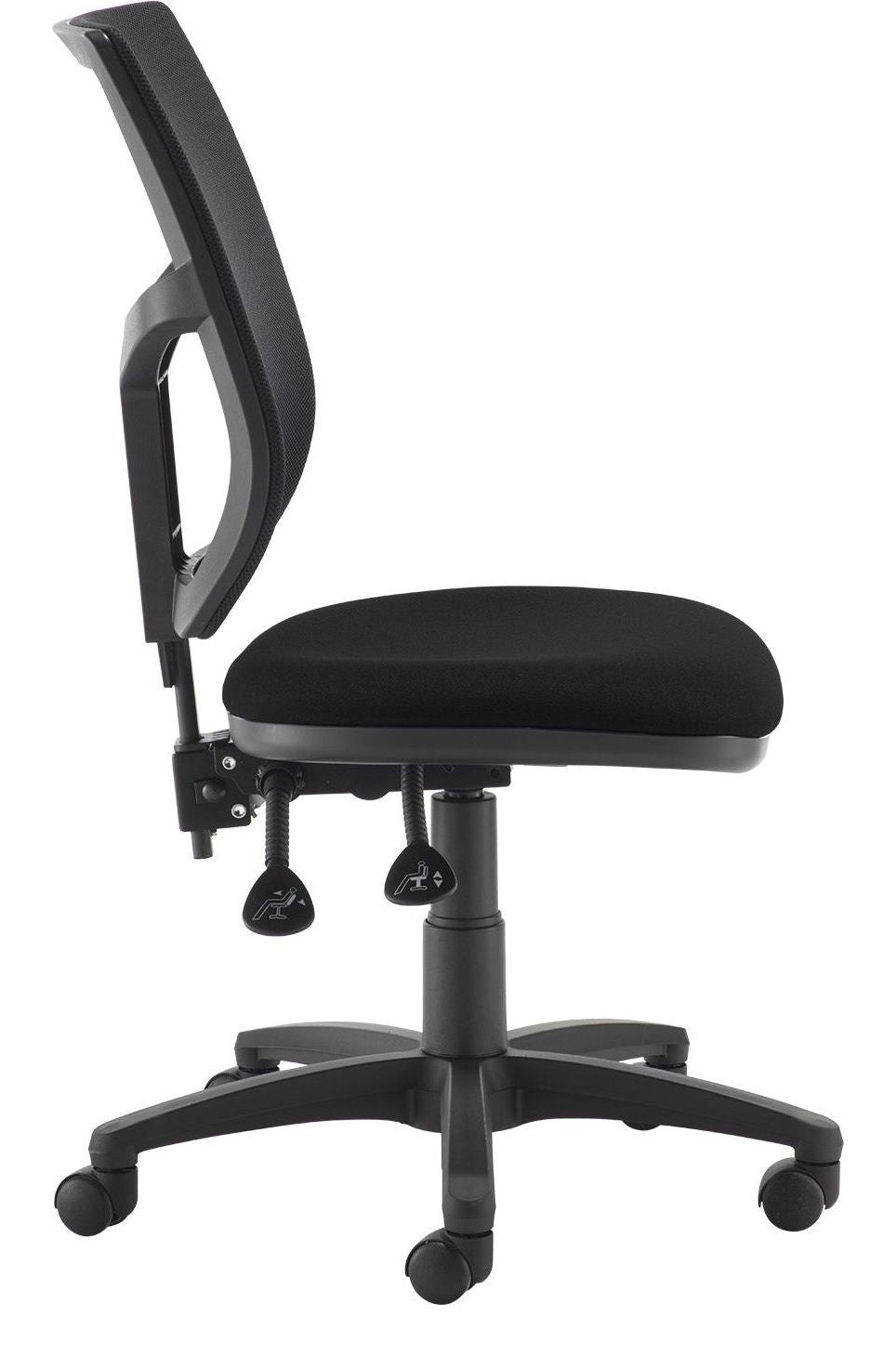 Altino Mesh Operator Chair in black, 2 lever, no arms from the side