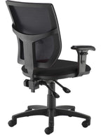 Altino Mesh Operator Chair in black, 2 lever, adjustable arms from the back