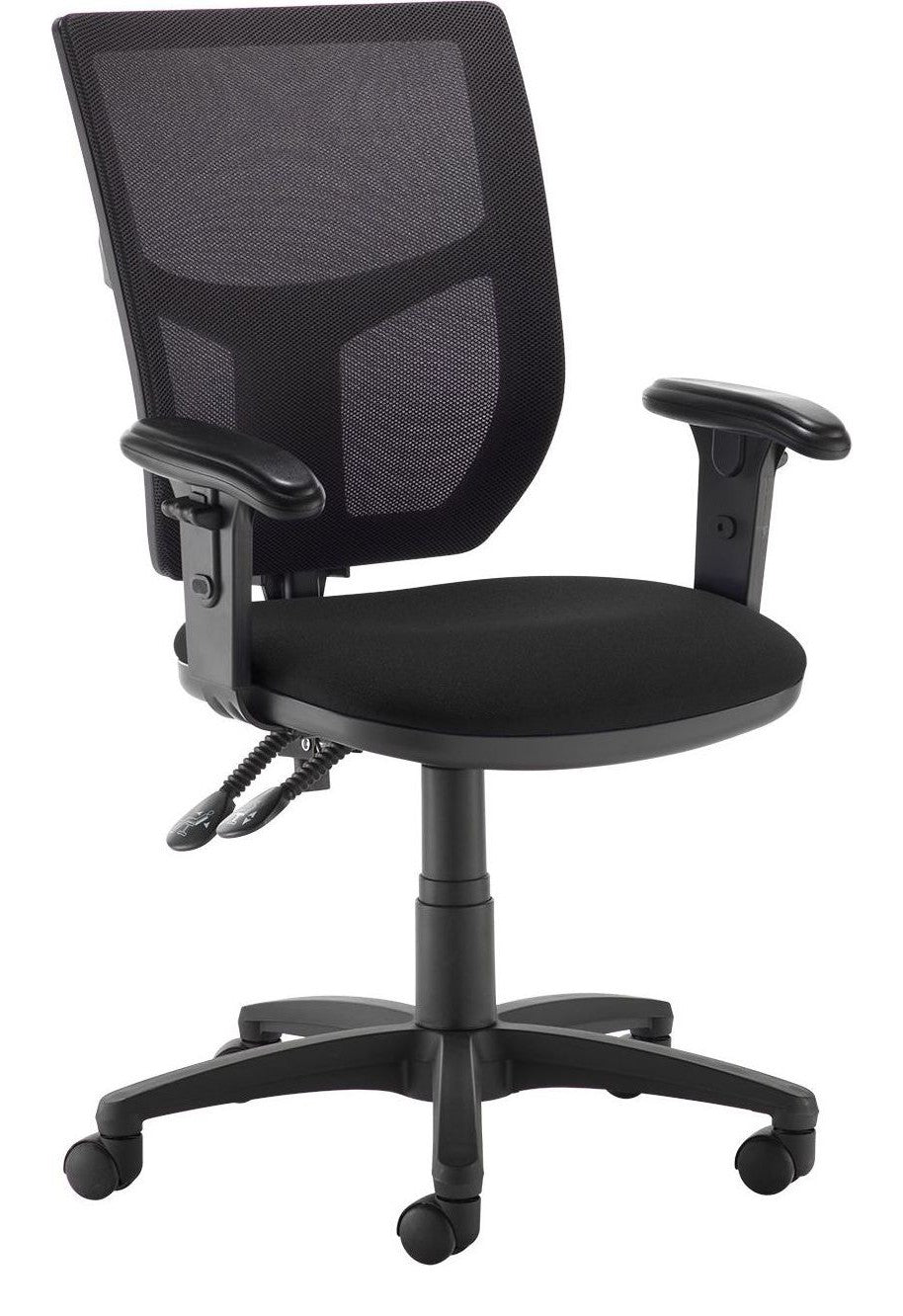 Altino Mesh Operator Chair in black, 2 lever, adjustable arms