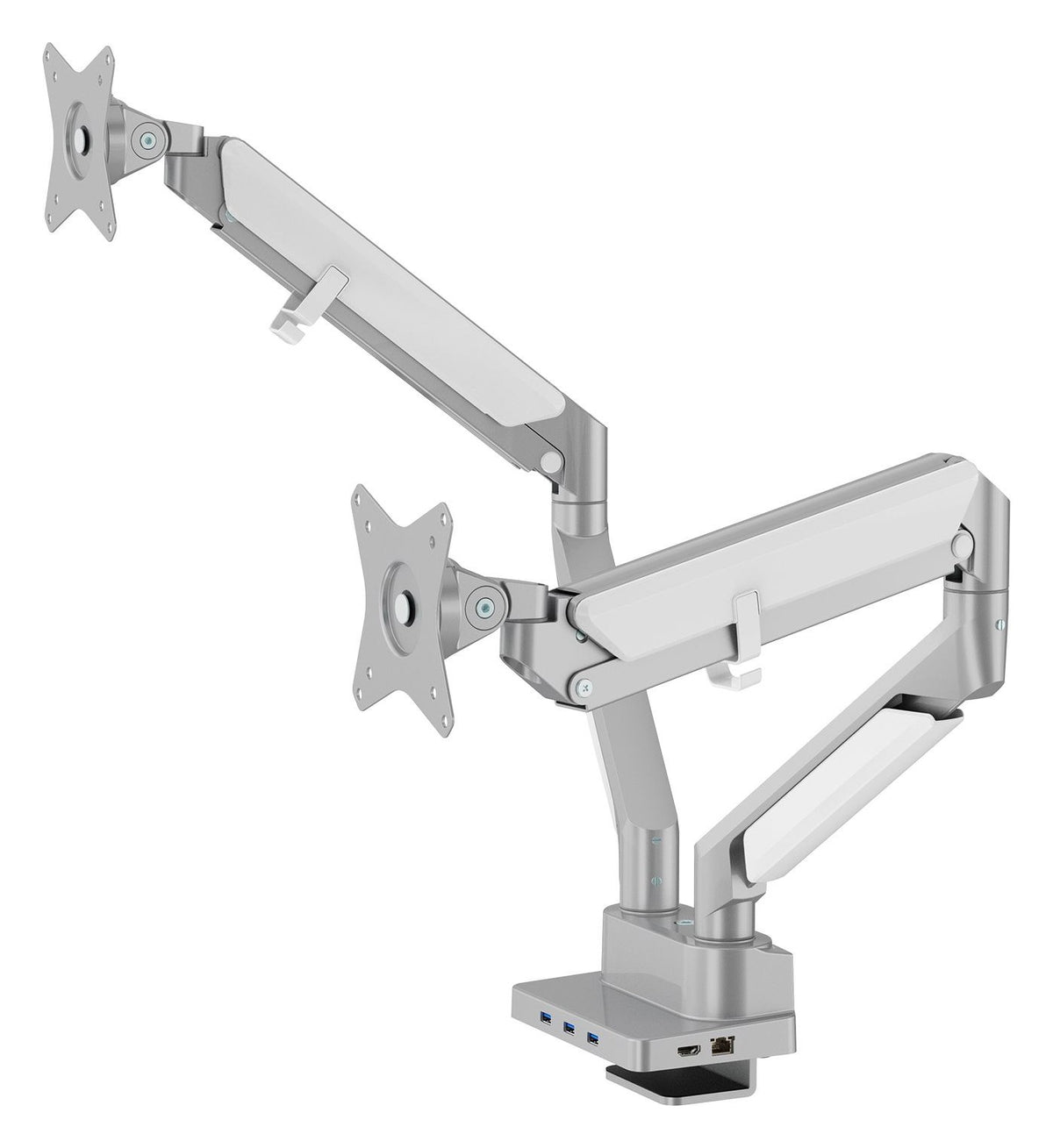 Aluminium Dual Monitor Arm with Docking Station, view 3