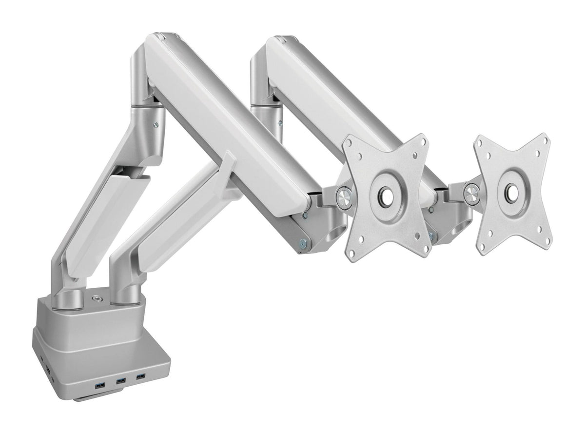 Aluminium Dual Monitor Arm with Docking Station, view 4