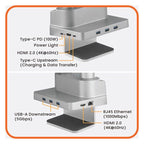 Aluminium Dual Monitor Arm with Docking Station, view 5