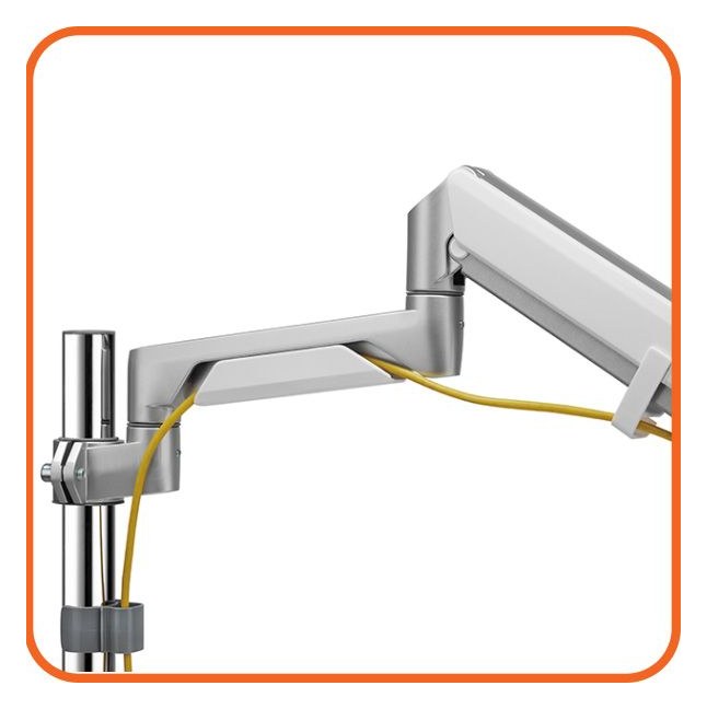 Aluminium Pole Mounted Dual Monitor Arm with USB, view 2