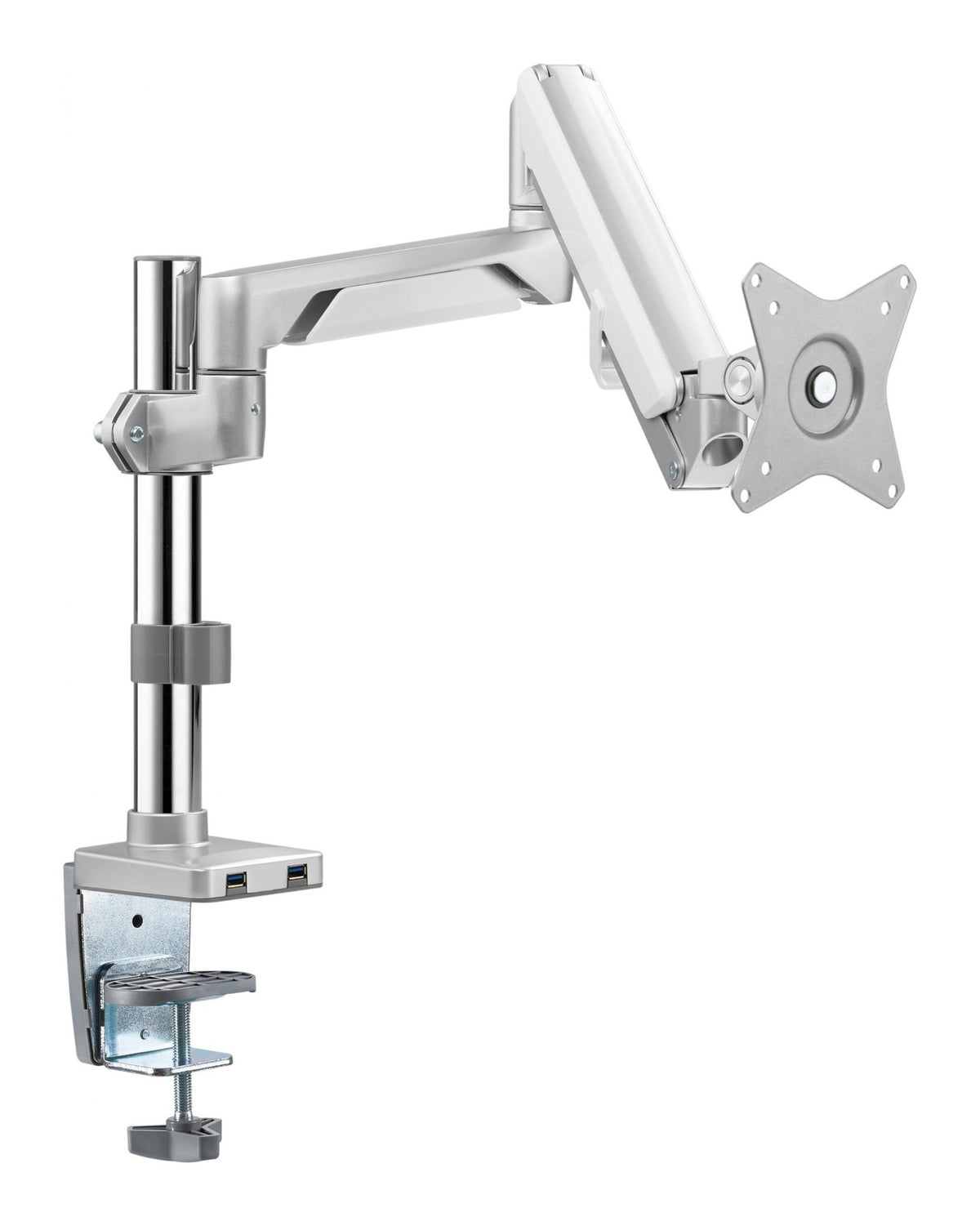 Aluminium Pole Mounted Single Monitor Arm with USB, view 2