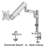 Aluminium Pole Mounted Single Monitor Arm with USB, view 3