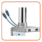 Aluminium Pole Mounted Single Monitor Arm with USB, view 5