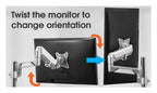 Aluminium Pole Mounted Single Monitor Arm with USB, view 6