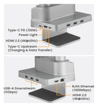 Aluminium Single Monitor Arm with Docking Station, view 4