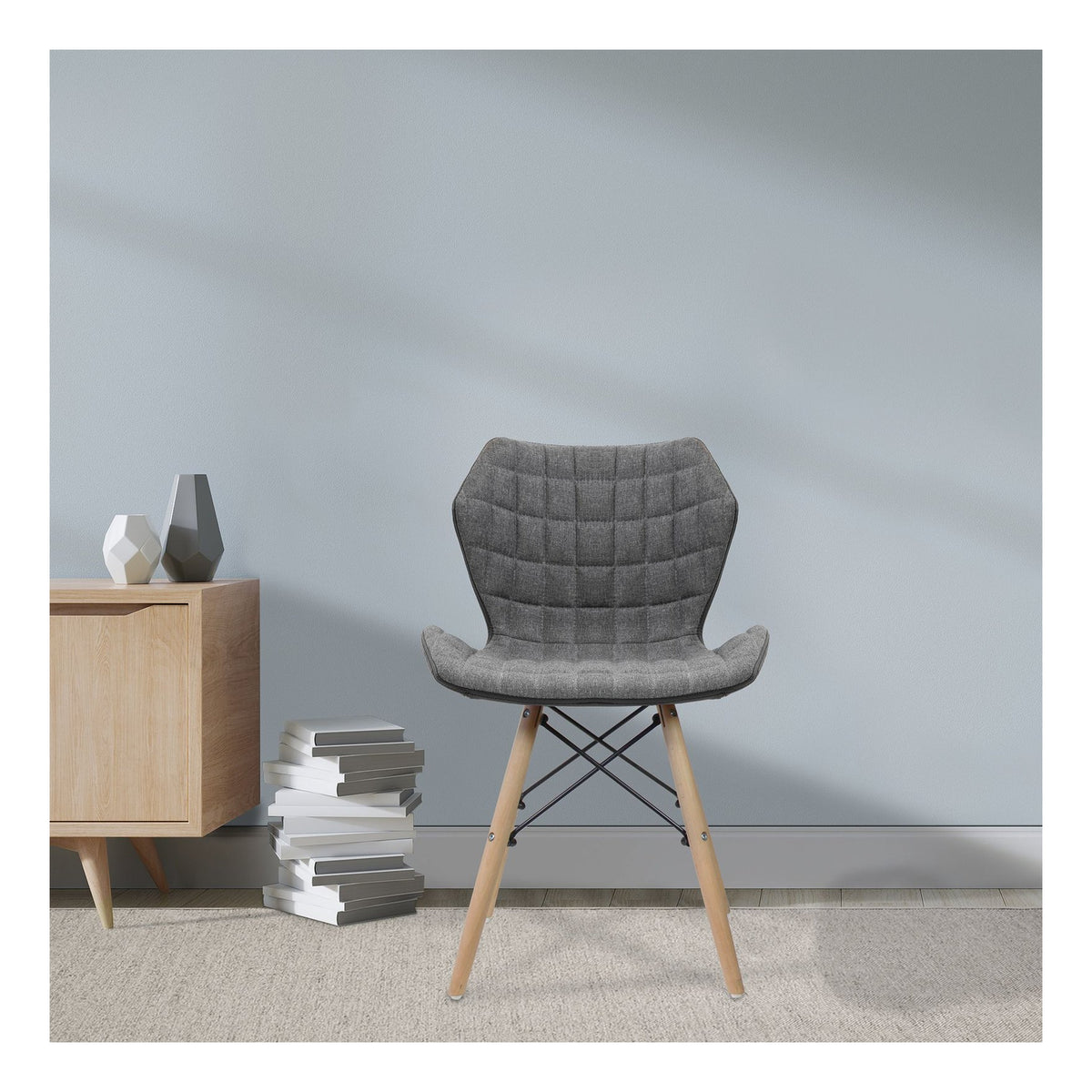 Amelia Fabric Chair in grey, view 3