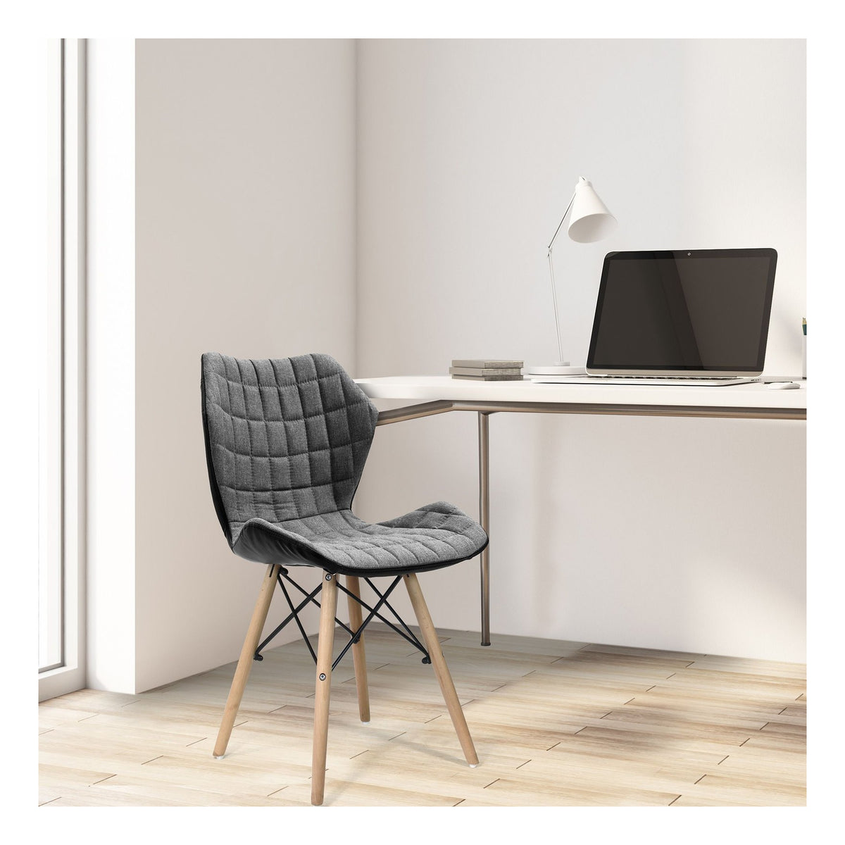 Amelia Fabric Chair in grey, view 4