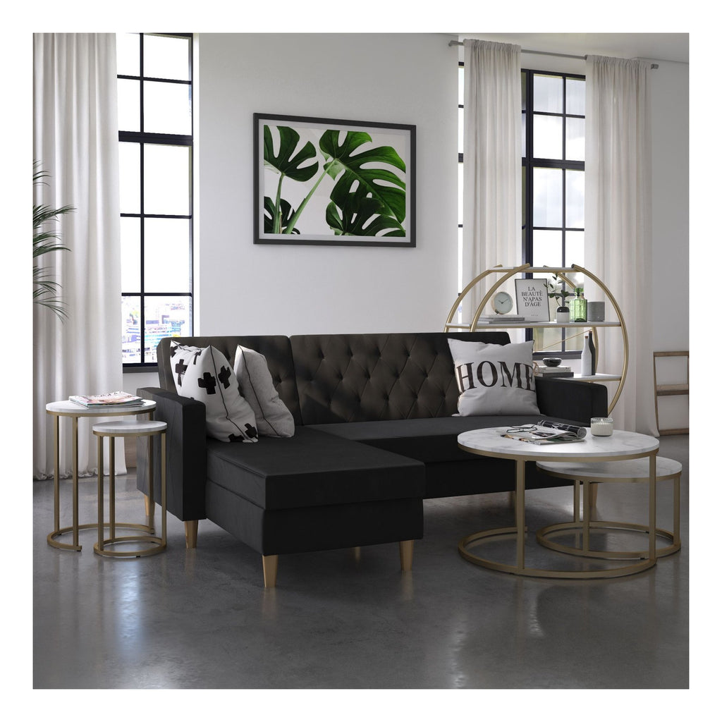 Amelia Marble Effect Nesting Coffee Tables, view 5