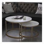 Amelia Marble Effect Nesting Coffee Tables, view 6