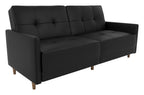 Andora Sprung Sofa Bed Wooden Legs Faux Leather, view 2