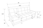 Andora Sprung Sofa Bed Wooden Legs Faux Leather, view 5