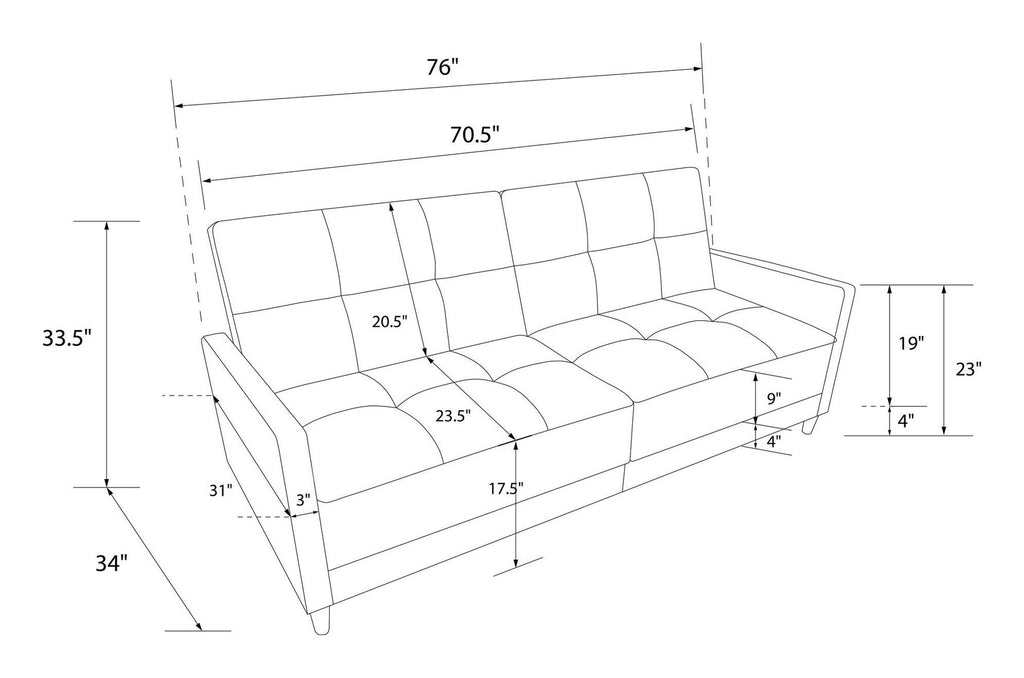 Andora Sprung Sofa Bed Wooden Legs Linen, view 11