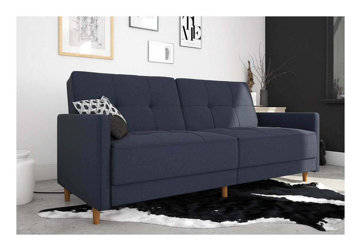 Andora Sprung Sofa Bed Wooden Legs Linen, view 12