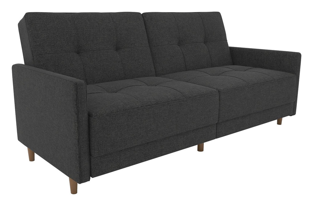 Andora Sprung Sofa Bed Wooden Legs Linen, view 3