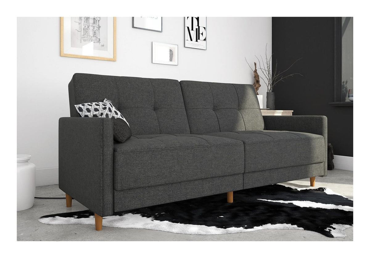 Andora Sprung Sofa Bed Wooden Legs Linen, view 7