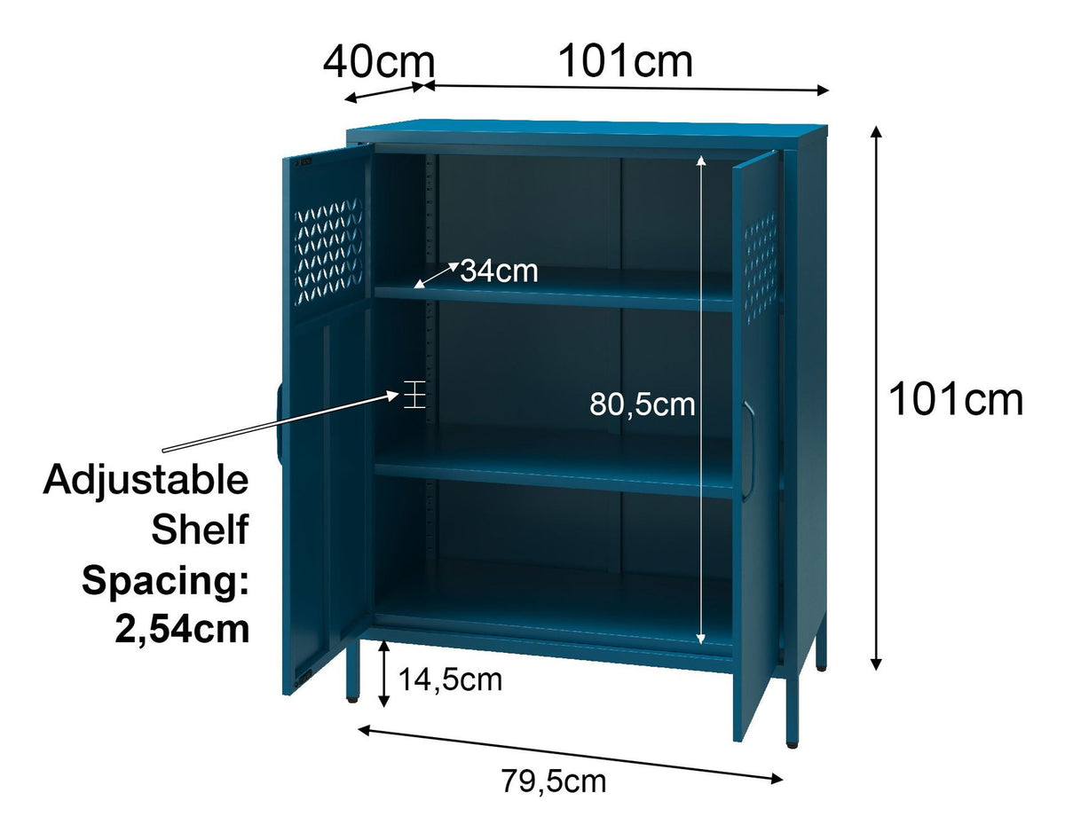 Annie 2 Door Metal Cabinet, view 11