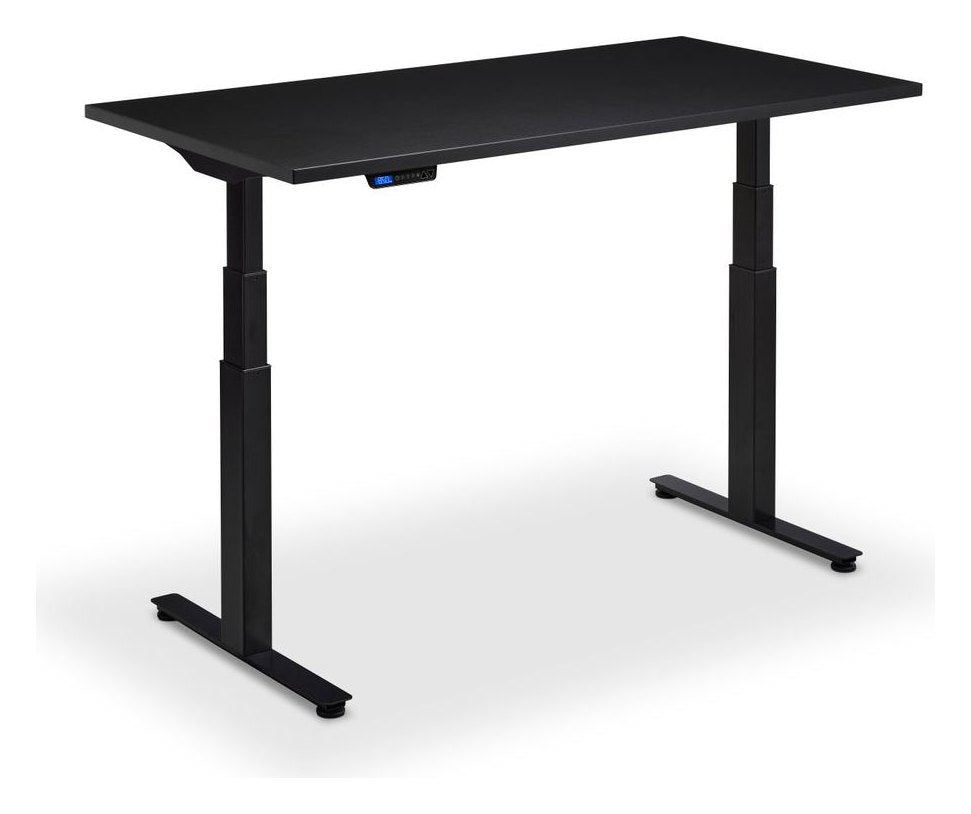 Apex Flyga Height Adjustable Desk, black frame, black top